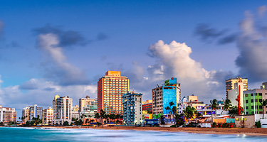View of Puerto Rico city from the ocean