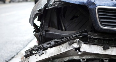 Close up of damaged car after accident