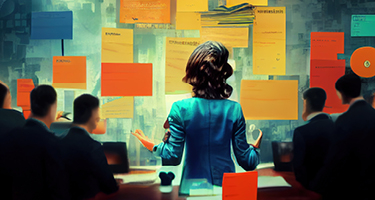 Client faces stacks of legal papers