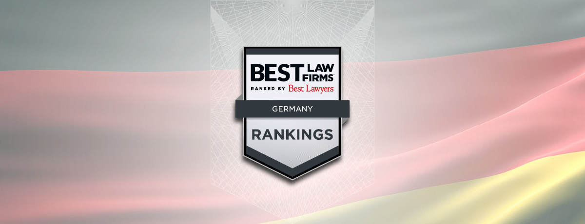 Best Law Firms Germany Badge on German Flag