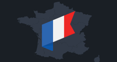 French flag in front of country's outline