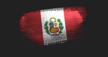 The flag of Peru on black background