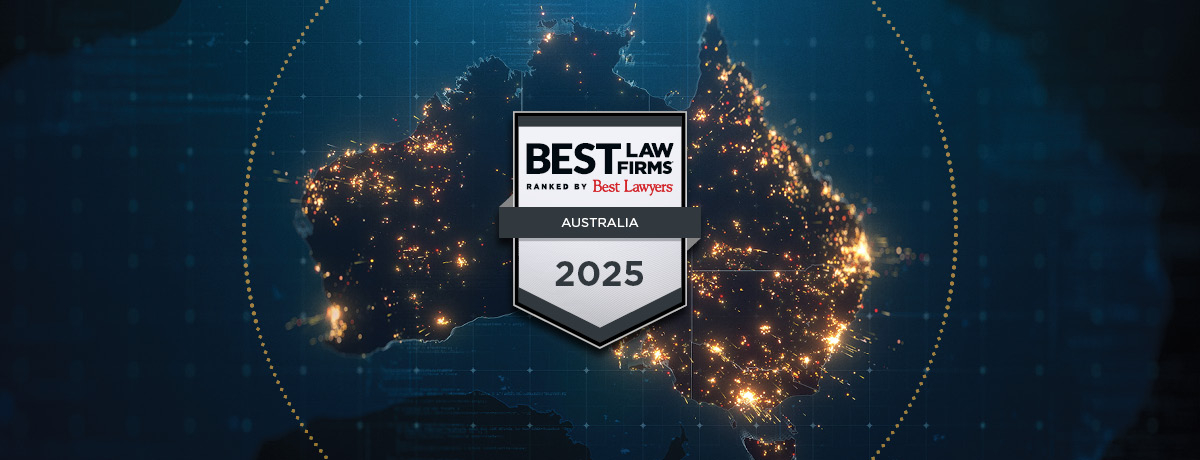 Overview of Australia with BLF badge in the foreground