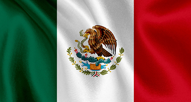 Green, white and red stripes with symbol in center