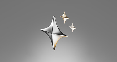 Two stylized stars representing artificial intelligence and innovation