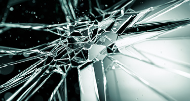 Zoomed in image of cracked glass