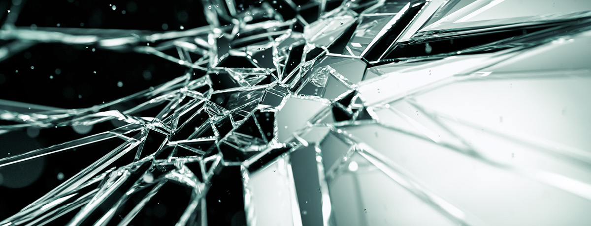 Zoomed in image of cracked glass