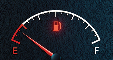 Car fuel gauge reading empty