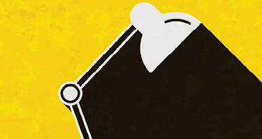 Desk lamp with yellow background