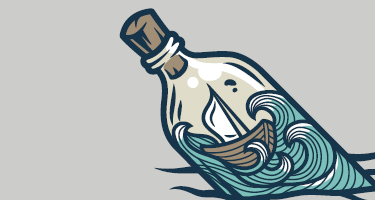 Boat weathers rough waters in bottle