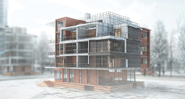 Mutli-level house in the process of being built