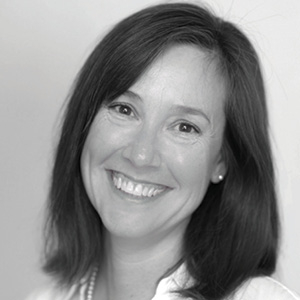 Black and white headshot photo of woman lawyer