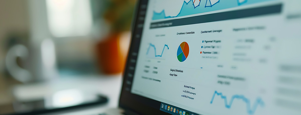 Laptop showing law firm landing page analytics