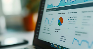 Laptop showing law firm landing page analytics