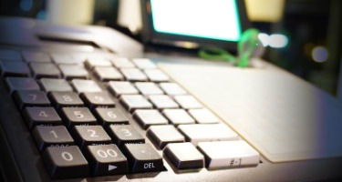 Keyboard on a table connecting online