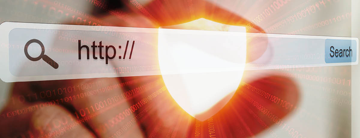 Protective shield blocks internet search bar