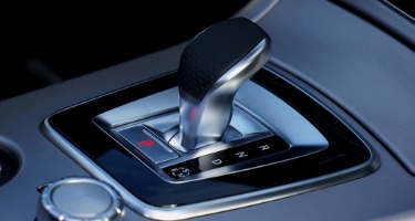Close-up of a car’s gear shift