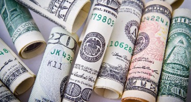 Rolled up dollar bills.