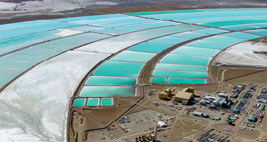 Overhead shot of mineral extraction plant