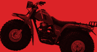 Side view of a motorcycle with red filter