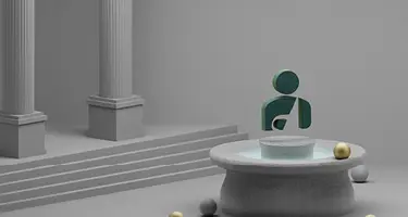 3D scene representing the deliberative process of choosing a personal injury attorney