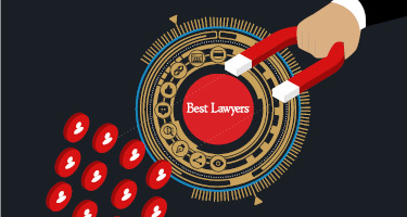 Illustration of a hand holding a magnet, attracting icons representing individuals towards a central