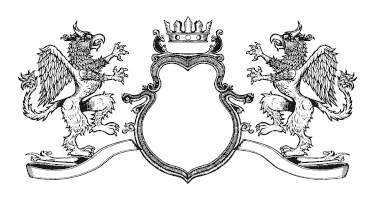 Two griffins on royal crest