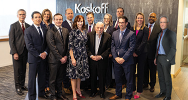 Group of lawyers gathering for a firm photo