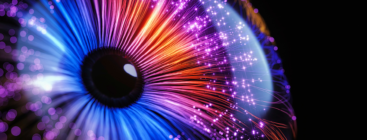 Up close image of a multicolored eye