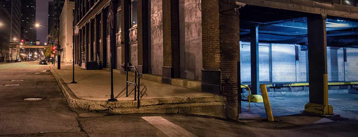 Warehouse in New York at night