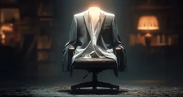 An empty office chair with a suit jacket, symbolizing an absent professional on a leave of absence.