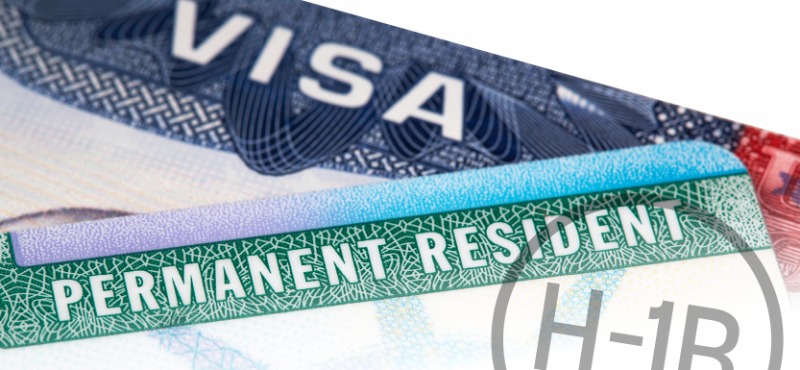 The difference between a Visa, H-1B, and a Permanent resident card