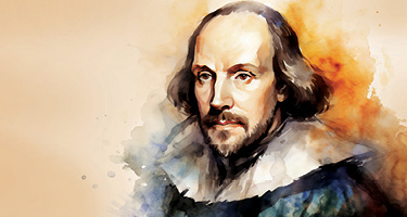 Oil painting of William Shakespeare