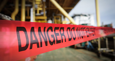 Red tape blocking off a section of street