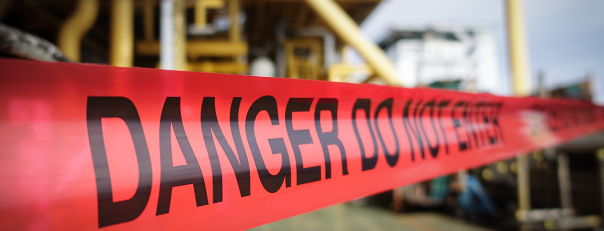 Red tape blocking off a section of street