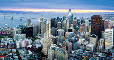 sunrise in san fran with ocean 