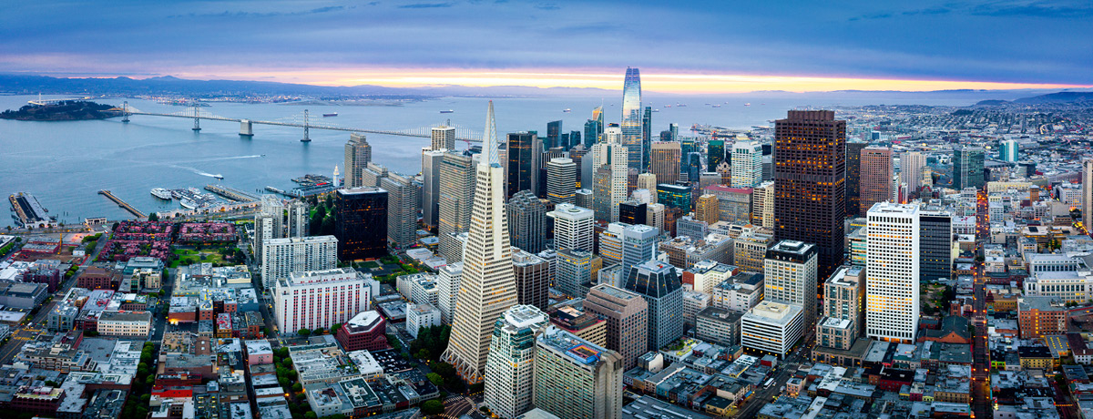 sunrise in san fran with ocean 