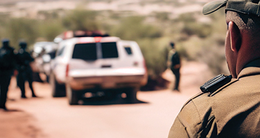 Border patrol officer oversees scene