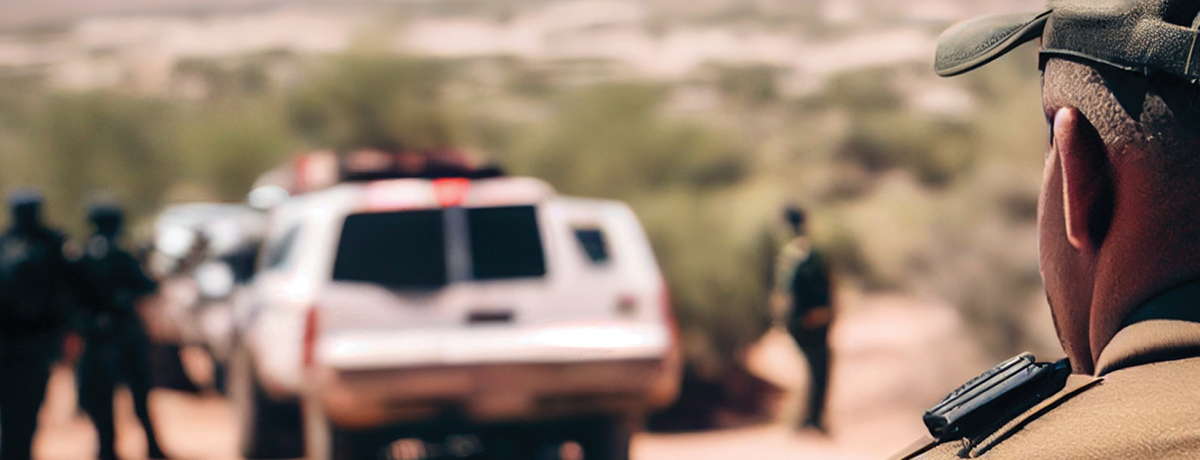 Border patrol officer oversees scene