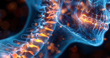 Detailed illustration of human skeleton neck