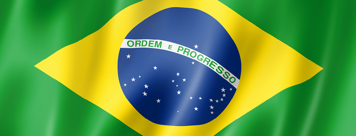 Green background with yellow and blue symbol of Brazil flag