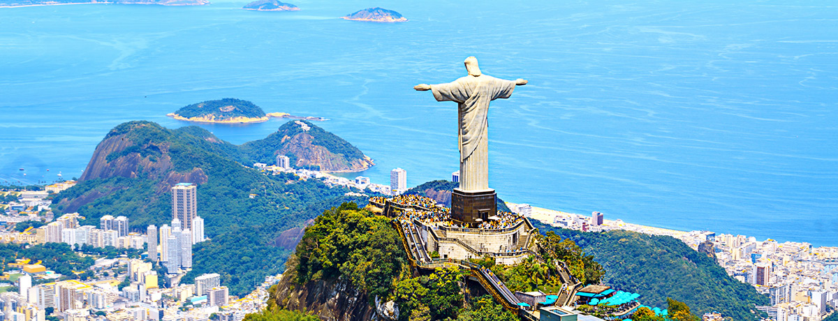 Image of Brazil city and water from sky