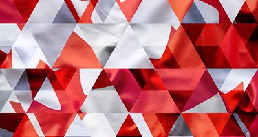 Abstract image of red and white Canada flag in triangles
