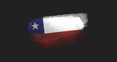Chile flag on black background