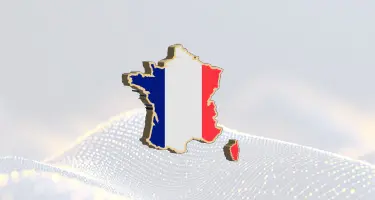 3D Map of France with National Flag Graphic
