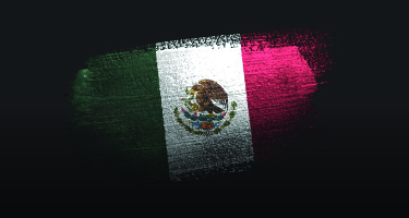 Flag of Mexico on black background