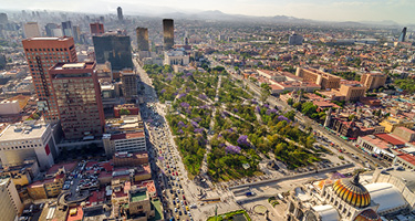 Sky view of Mexico city scape