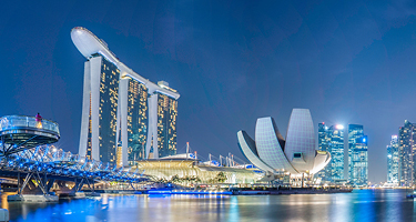 Singapore skyline at night