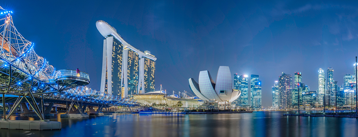 Singapore skyline at night