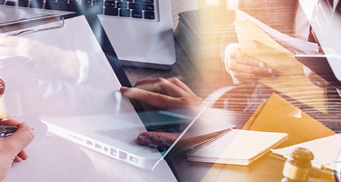 Various pictures of legal tech overlapping